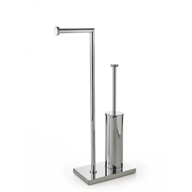 3SC Ribbon Напольная стойка, 63см, с полотенцедержателем и туалетным ёршиком, цвет: хром