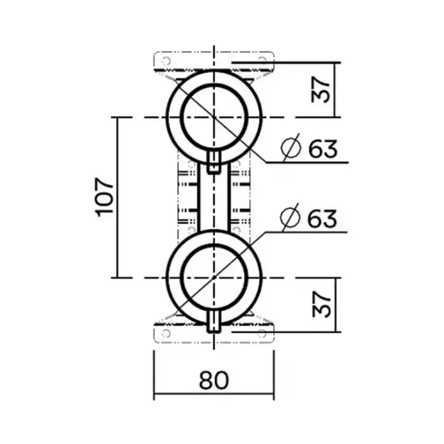 QuadroDesign Source IN047AS Встраиваемая часть смесителя из стены с переключателем на 2 потребителя, цвет brushed stainless steel
