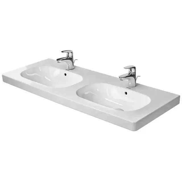 Duravit D-Code Раковина для мебели, 120х49см., с 1 отв., двойная, с перел., цвет: белый