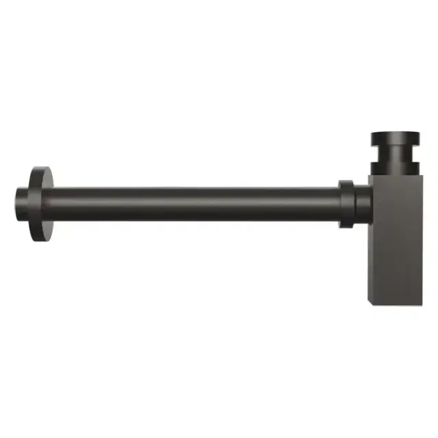Gessi Eleganza Сифон для раковины квадратный, под донный клапан, цвет: Black Metal Brushed PVD