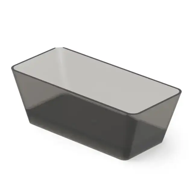 Dea Design Modern Ванна 170х78х58см., отдельностоящая, Glasstech, прозрачная смола, цвет: Smoky Black R4