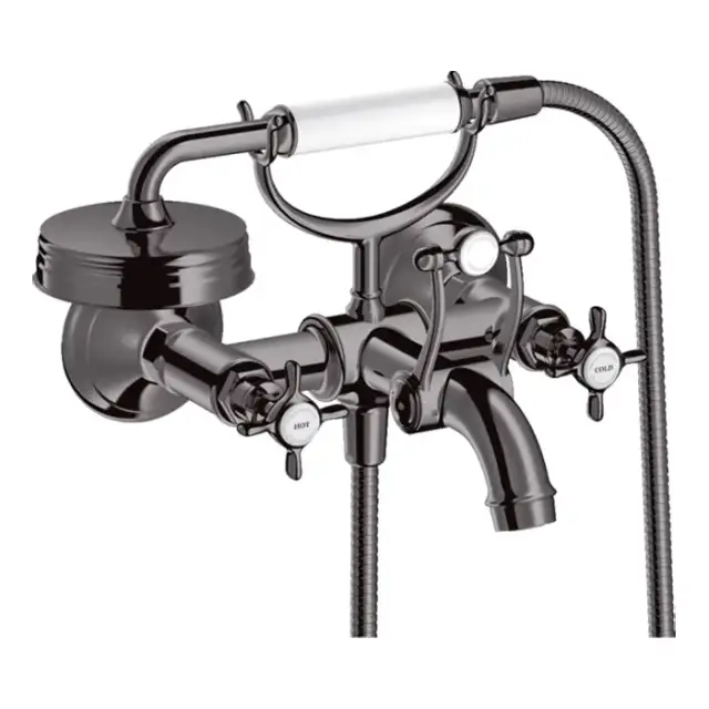 Axor Montreux Смеситель для ванны, настенный, с ручным душем, цвет: полированный черный хром