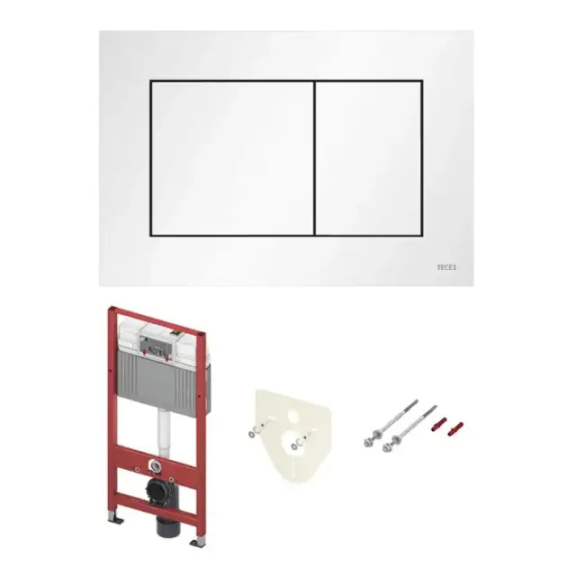 TECE Комплект TECEbase 3.0 c кронштейнами, звукоизоляцией, панелью смыва TECEnow, цвет: белый матовый