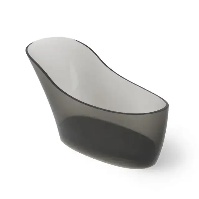 Dea Design Elegant Ванна 169x75x88см., отдельностоящая, Glasstech, прозрачная смола, цвет: Smoky Black R4