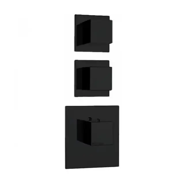 Bossini Cube Смеситель для душа, встраиваемый, термостатический, цвет: черный матовый