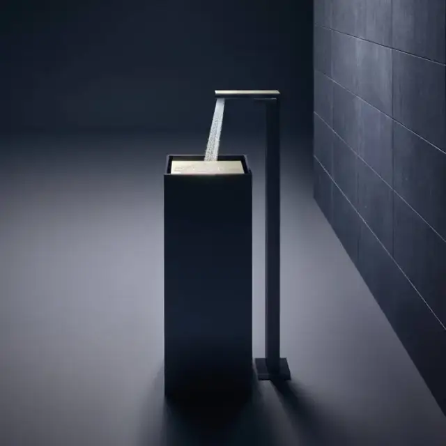 Axor MyEdition Смеситель для раковины, напольный, на 1 отв., излив 245мм, с донным клапаном, внешняя часть, цвет: хром/зеркальное стекло