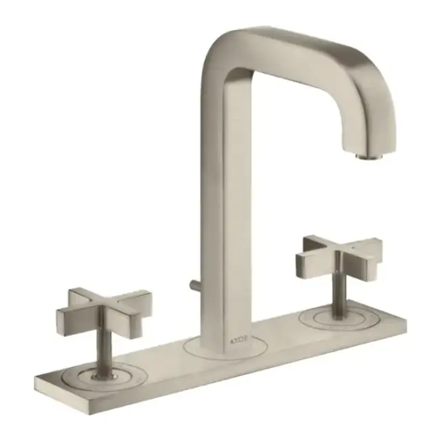 Axor Citterio Смеситель для раковины 170, на 3 отв., с панелью, с донным клапаном, цвет: шлифованный никель