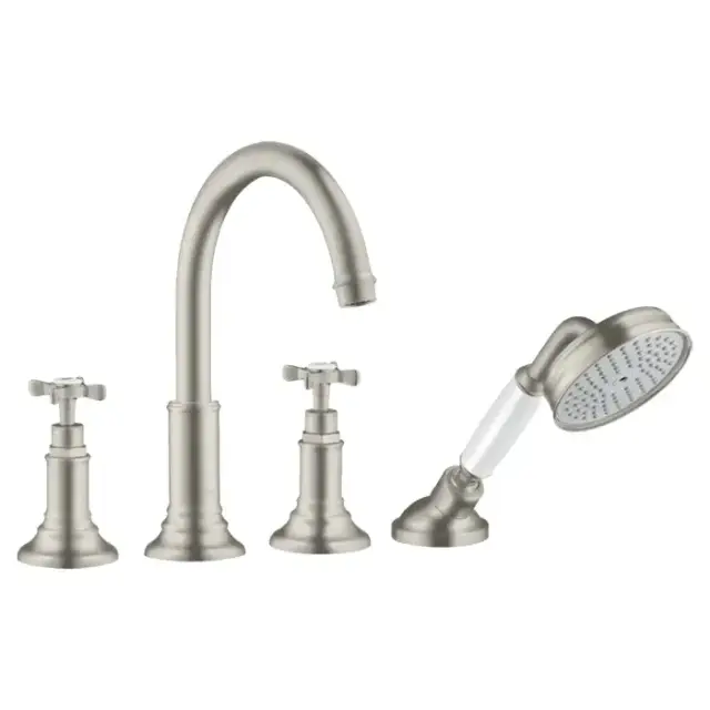 Axor Montreux Смеситель на борт ванны, на 4 отв., с ручным душем, цвет: сталь