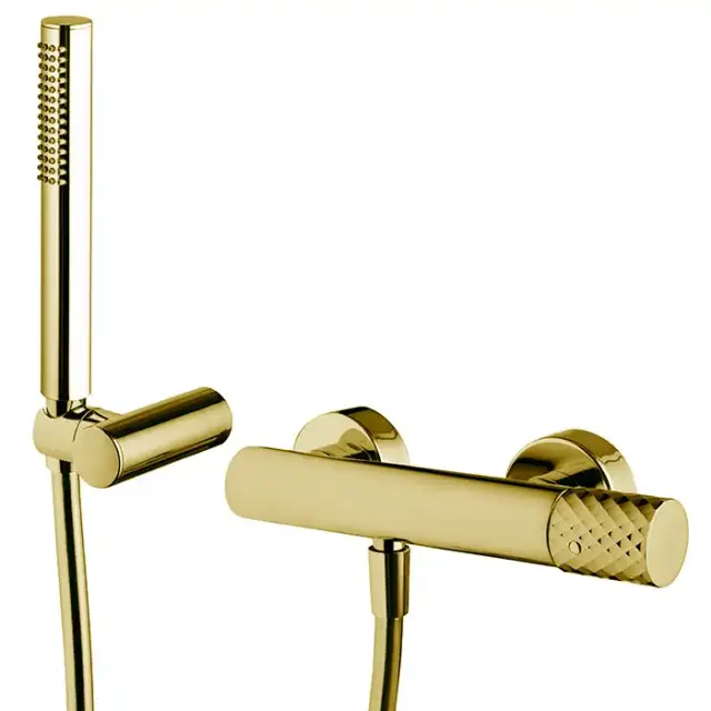 Fima Carlo Frattini Spillo Tech Смеситель для душа, настенный, с ручным душем, цвет: золото