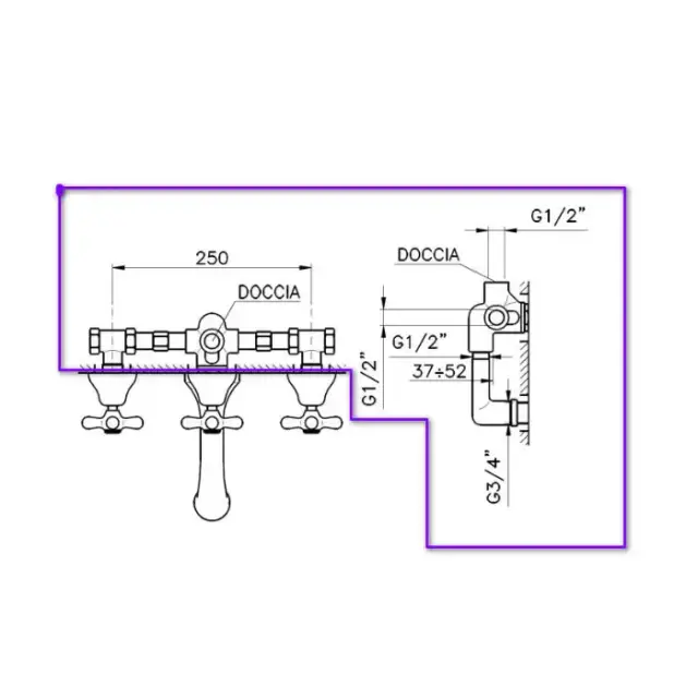 Nicolazzi P.m. Blanc Встраиваемая часть настенного смесителя