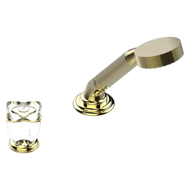 THG Petale de Cristal clair lisere dore Ручной душ на борт ванны, 2 отв., цвет: золото/прозрачный хрусталь с золотым декором