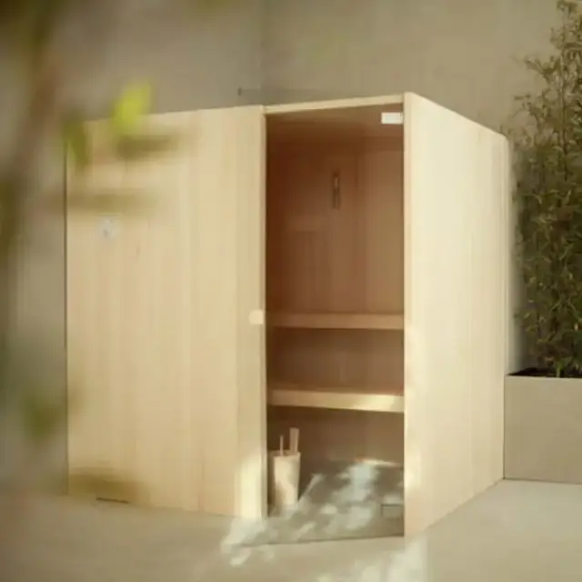 Effegibi Easy Сауна 180х120х200см, угловая SX, цвет: осина натуральная