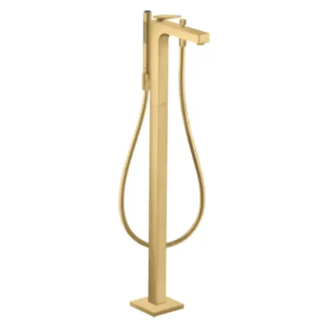 Axor Citterio Смеситель для ванны, напольный, с ручным душем, текстура, цвет: шлифованное золото