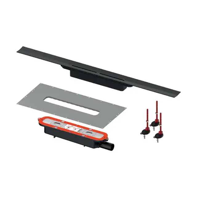 TECEdrainprofile Профиль для душа, 100см., с комплектом для монтажа, PVD Brushed stainless steel/черный