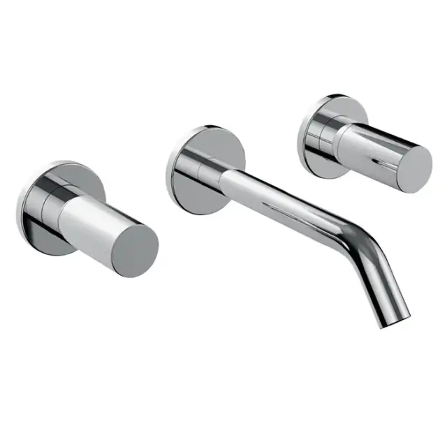 Laufen Kartell Встраиваемый смеситель для раковины на 3 отв, излив 175мм (внешние части), цвет: нержавеющая сталь (PVD)