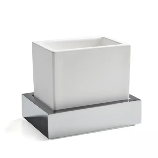 3SC SK 3.0 Стакан подвесной, композит Solid Surface, цвет: белый/хром