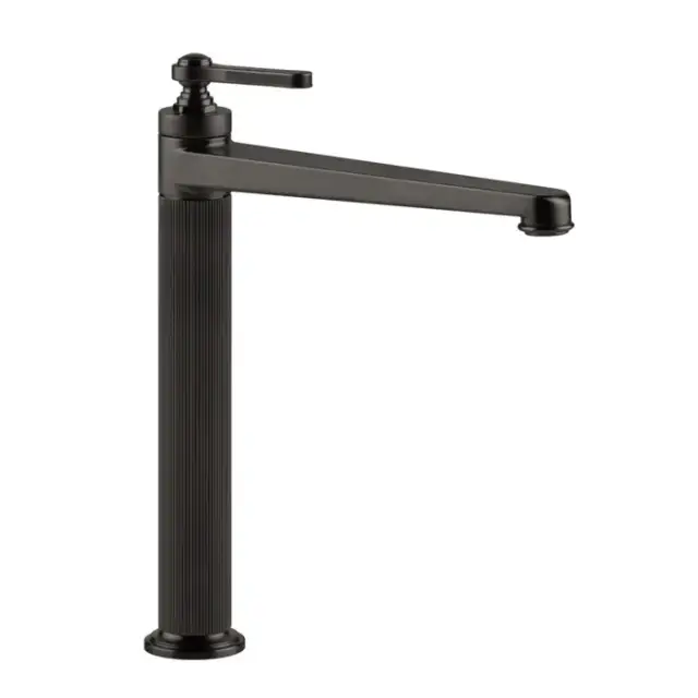 Gessi Venti20 Смеситель для раковины, на 1 отв., высокий, с донным клапаном, цвет: Black Metal Brushed PVD