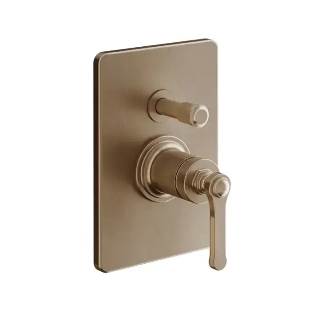 Gessi Venti20 Смеситель для душа, встраиваемый, с переключателем на 2 положения, внешняя часть, цвет: Copper Brushed PVD