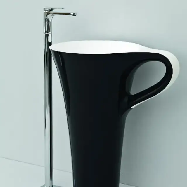 Artceram CUP Раковина 70х50х85 см, без отв., цвет: черно-белый