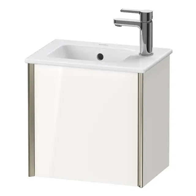 Duravit XViu Тумба подвесная 41x29x40см, с раковиной, 1 дверь, (петли слева), цвет: белый глянцевый/champagne matt