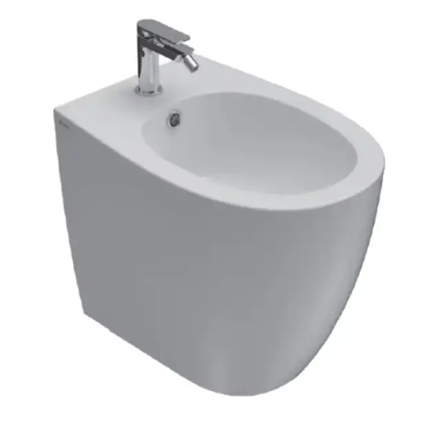 Globo 4ALL Биде напольное приставное 54х36 см, с 1 отв. под смеситель, с системой скрытого крепежа, цвет: белый