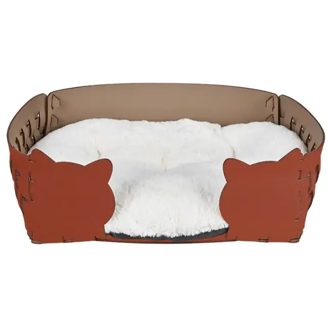 ADJ Лежанка Cat, 60x42xH15 см., цвет: коньяк/бордо