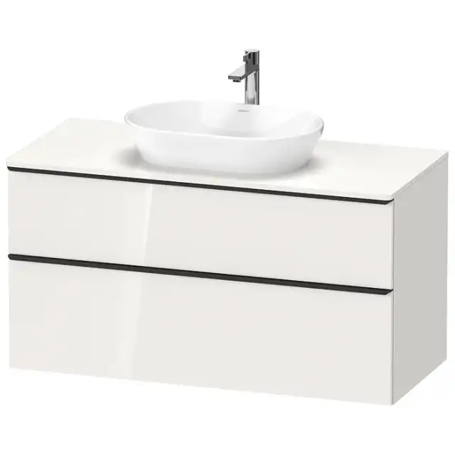 Duravit D-Neo Тумбочка подвесная 64.4x120x55 см, раковина, 2 ящика, цвет: белый высокоглянцевый