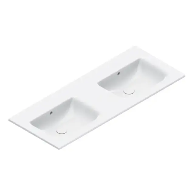 Catalano Italy Раковина двойная 125х50см, без отв., цвет: белый глянцевый