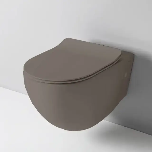 Artceram FILE 2.0 Унитаз подвесной 53х37см, безободковый, с крепежом, цвет: tortora