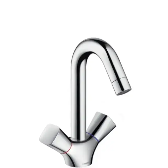 Hansgrohe Logis, Смеситель для раковины, поворотный излив, с донным клапаном, Цвет: хром