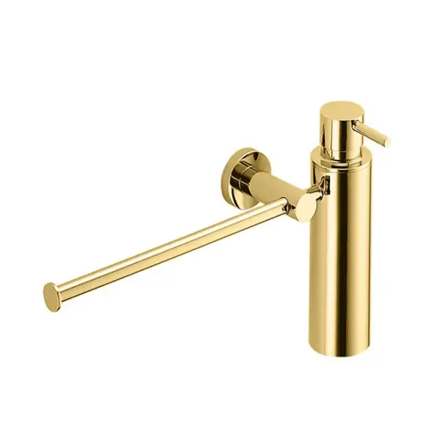 Colombo Plus Полотенцедержатель с дозатором для жидкого мыла, подвесной, цвет: PVD золото матовое