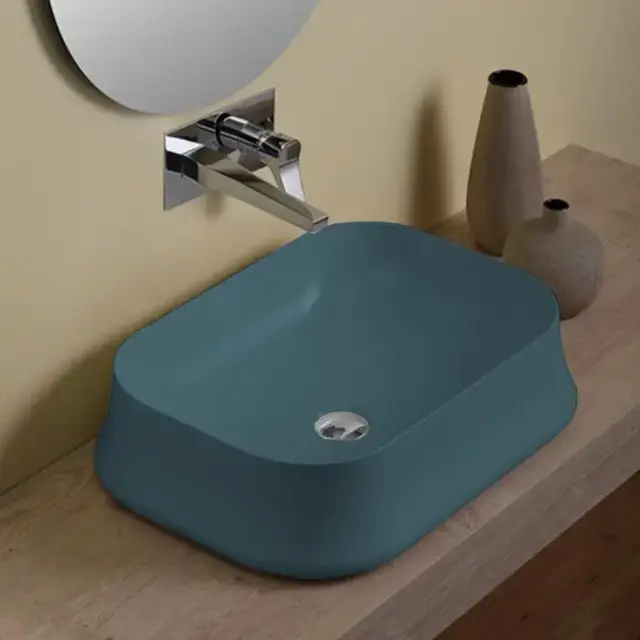 Simas Sharp Раковина 60х42см., накладная, без отв., без перелива, цвет: Navy matt