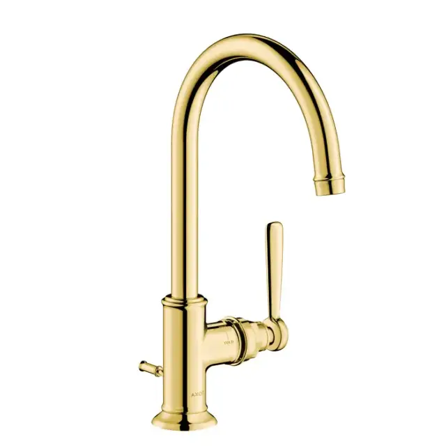 Axor Montreux Смеситель для раковины, на 1 отв., излив 175мм, с донным клапаном, цвет: полированное золото
