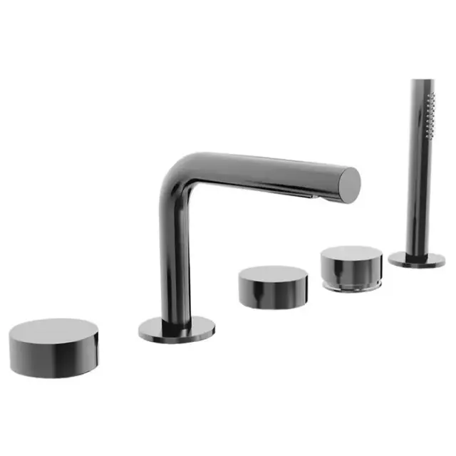 Fantini AF/21 Набортный смеситель для ванны, 5 отв., излив: 15.5 см, цвет: хром