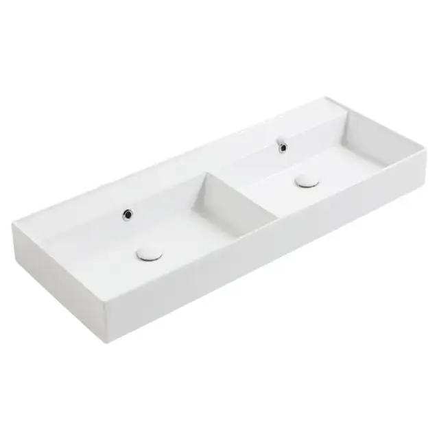 Simas Agile Раковина двойная 121х46см., подвесная, без перелива, без отв., цвет: белый