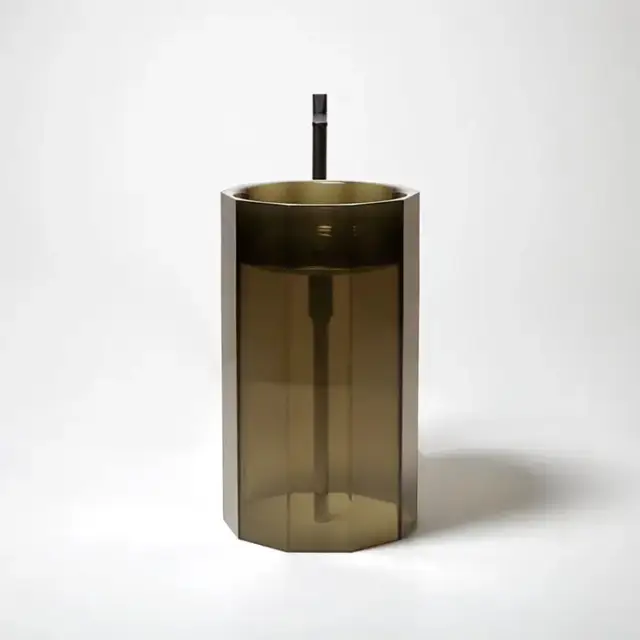 Antonio Lupi Vitreo Раковина 50х89 см, без отв., напольная, слив в пол, Cristalmood, цвет: Nebbia