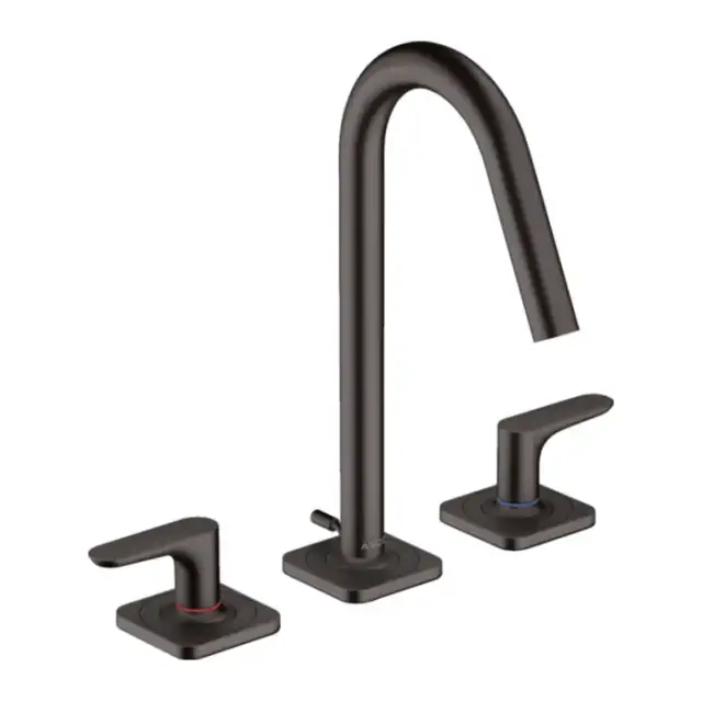 Axor Citterio M Смеситель для раковины, на 3 отв., с донным клапаном, цвет: шлифованный черный хром