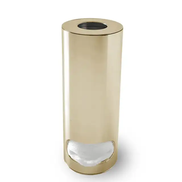 3SC Metal Tonda Контейнер для ватных дисков, настольный, цвет: золото 24к. Lucido