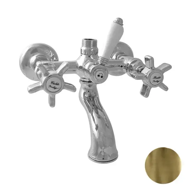 Nicolazzi Dames Anglaises Смеситель для ванны, на 2 отв, с   переключателем ванна/душ, вывод сверху 3/4, цвет: Bronze Plated