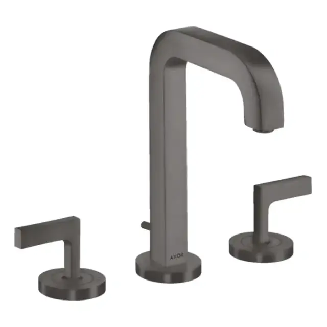 Axor Citterio Смеситель для раковины 170, на 3 отв., ручка: рычаг, с донным клапаном, цвет: шлифованный черный хром