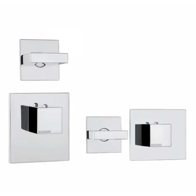 Bossini Rectangular Смеситель для душа, встраиваемый, термостатический, с переключателем на 2 источника, цвет: хром