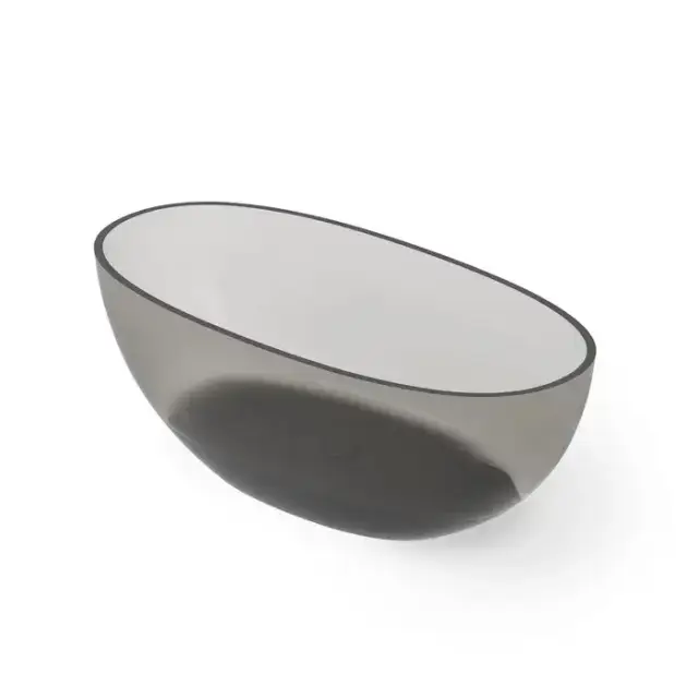 Dea Design Nature Ванна 165х80х58см., отдельностоящая, Glasstech, прозрачная смола, цвет: Smoky Black R4