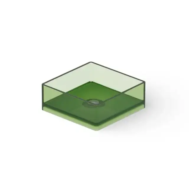 Dea Design Washbasins Раковина 40х40х15см., накладная, без отв., Glasstech, прозрачная смола, цвет: Emerald R3