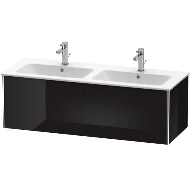 Duravit XSquare Тумба подвесная, 128х47.8х40см, с раковиной, с 2 выдв ящик, цвет: черный глянц