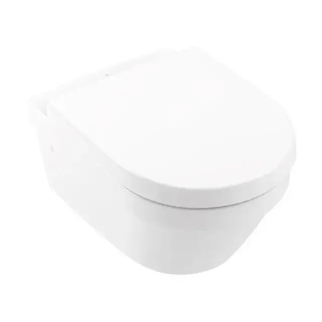 Villeroy&Boch Architectura Унитаз подвесной 37x53см, безободковый, сиденье микролифт, CeramicPlus, цвет: альпийский белый