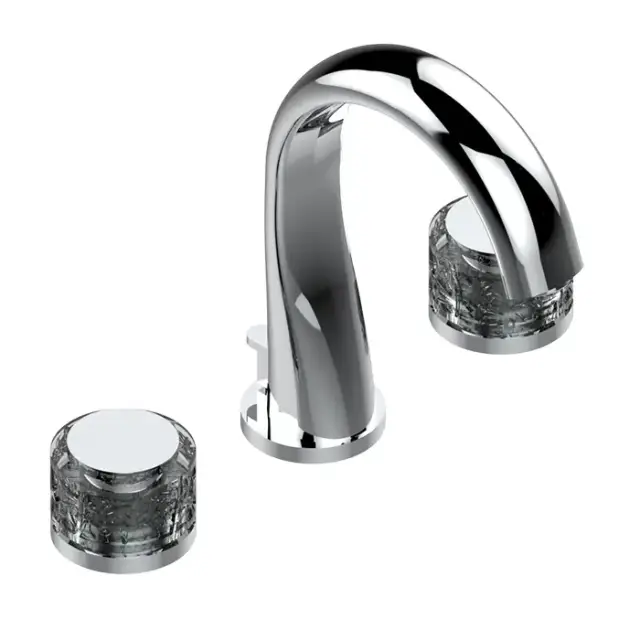 THG Paradise Смеситель для раковины, 3 отв., с донным клапаном, цвет: хром/хрусталь