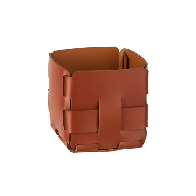 Colombo Adj Корзинка Mini Bottega, 12x12H13 см, цвет: бордо/коньяк