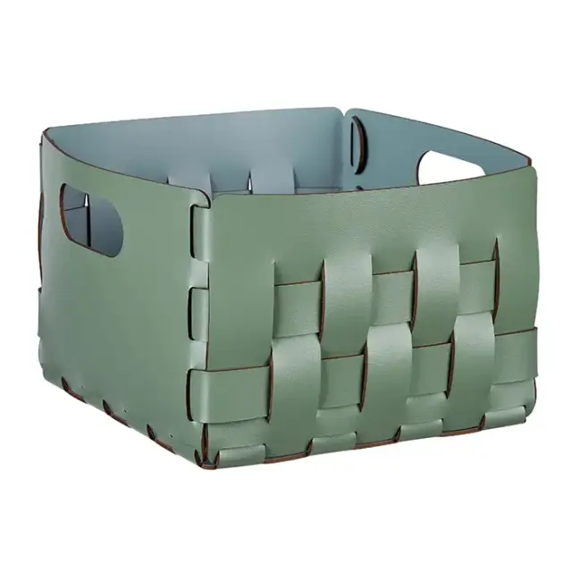 ADJ Корзинка Bottega, 25x25xH20 см., цвет: эвкалипт/небесный