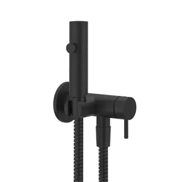 Gessi Transparenze Гигиенический душ, с настенным держателем, запорным краном, с подводом воды и шлангом 125cм., цвет: Black metal PVD