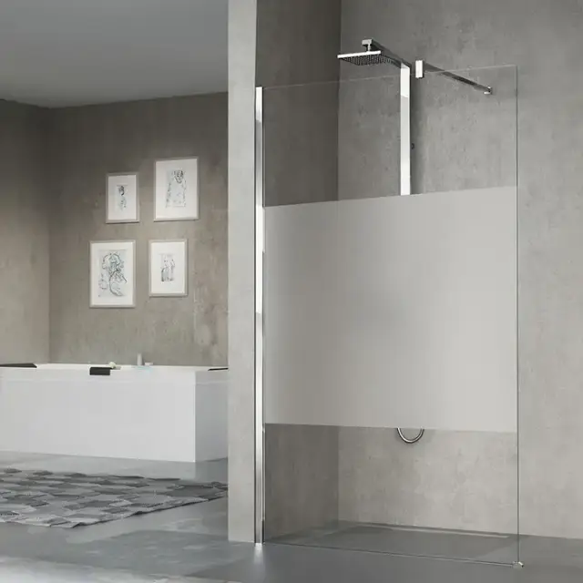 Novellini Giada H Душевое ограждение 157-158.5х195см., с свободным входом, с настенным кронштейном, стекло прозрачное, цвет: Silver